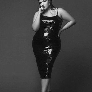 GOOD AMERICAN Twilight Sleeveless Black Sequin Bodycon Dress Plus Size 5 / 2XL